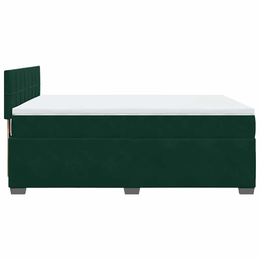 Sommier à lattes de lit et matelas Vert foncé 140x190cm Velours - 9