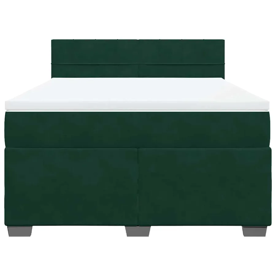 Sommier à lattes de lit et matelas Vert foncé 140x190cm Velours - 6