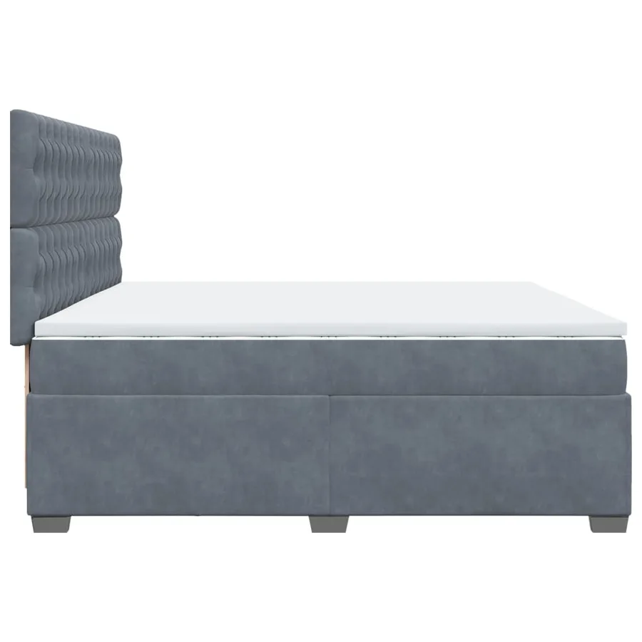 Sommier à lattes de lit et matelas Gris foncé 200x200cm Velours - 9