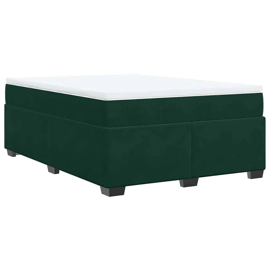 Sommier à lattes de lit et matelas Vert foncé 140x190cm Velours - 2