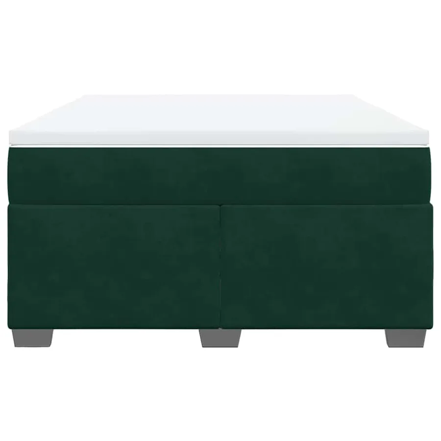Sommier à lattes de lit et matelas Vert foncé 140x190cm Velours - 4