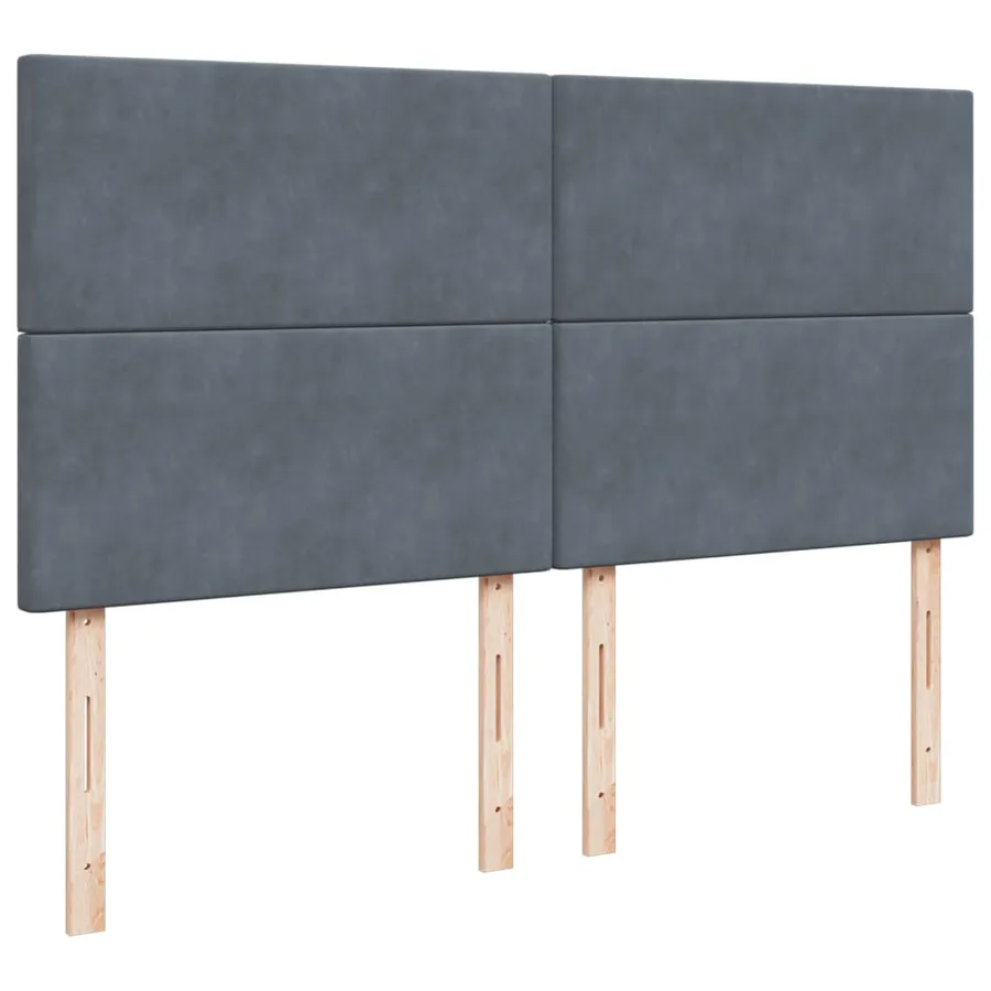 Sommier à lattes de lit et matelas Gris foncé 200x200cm Velours - 8