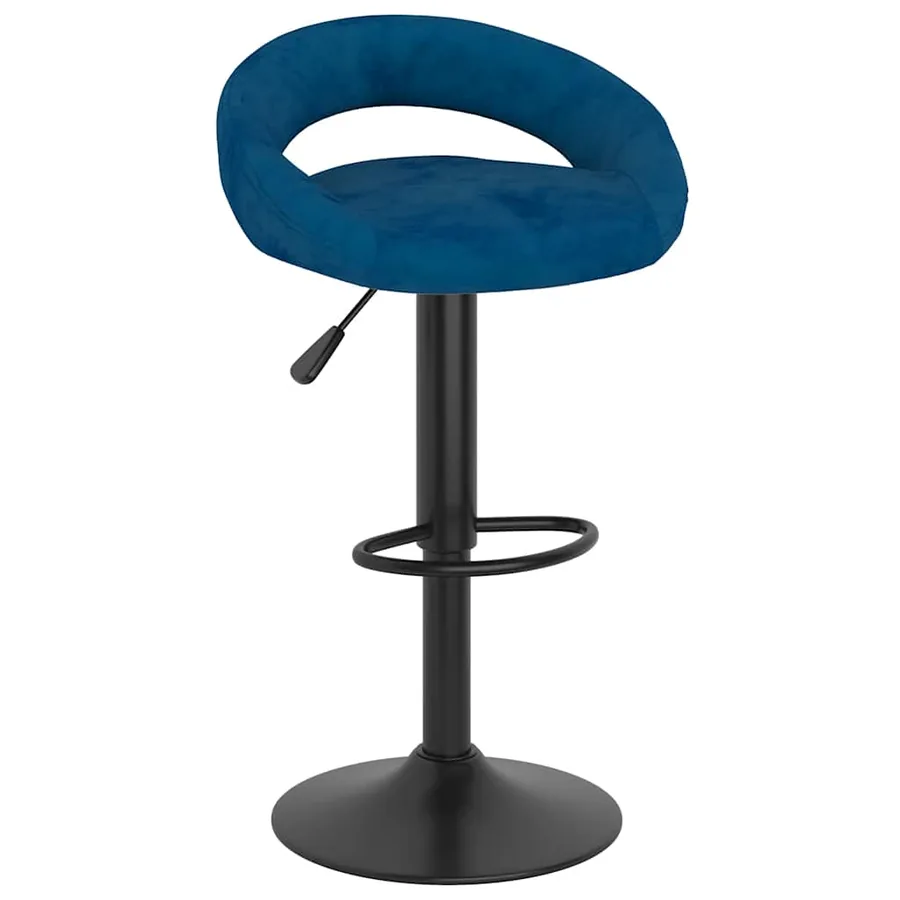 Tabourets de bar lot de 2 bleu velours - 2