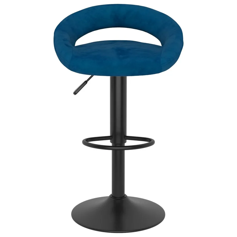 Tabourets de bar lot de 2 bleu velours - 3
