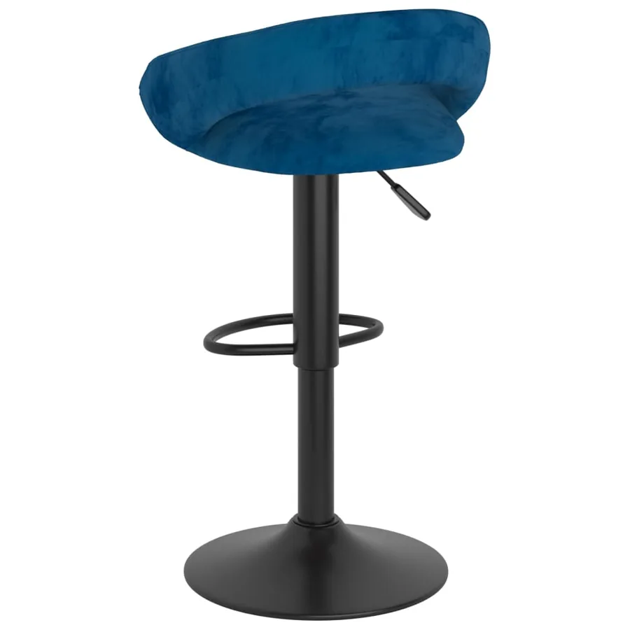 Tabourets de bar lot de 2 bleu velours - 5