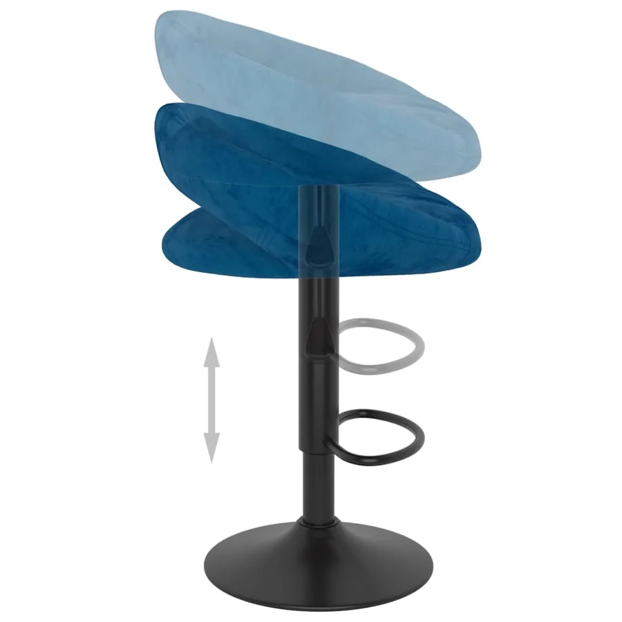 Tabourets de bar lot de 2 bleu velours - 6