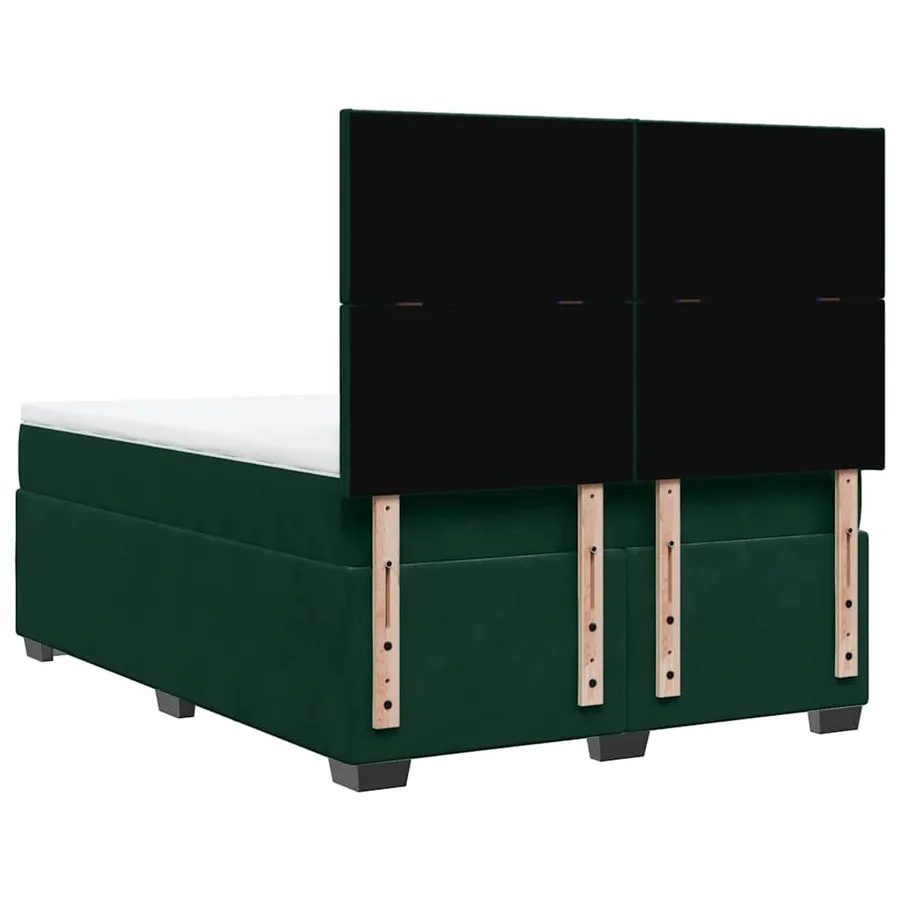 Sommier à lattes de lit et matelas Vert foncé 140x190cm Velours - 10