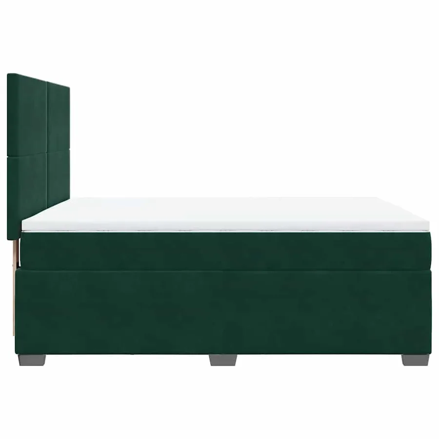 Sommier à lattes de lit et matelas Vert foncé 140x190cm Velours - 9