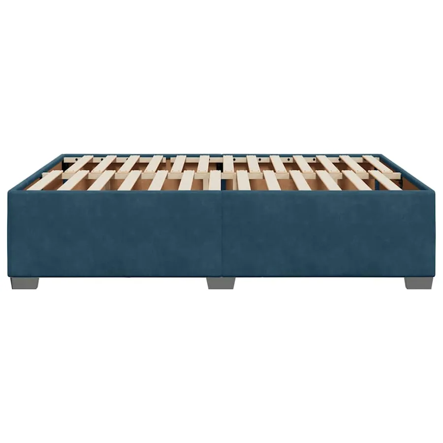 Cadre de lit sans matelas bleu 140x190 cm velours - 5