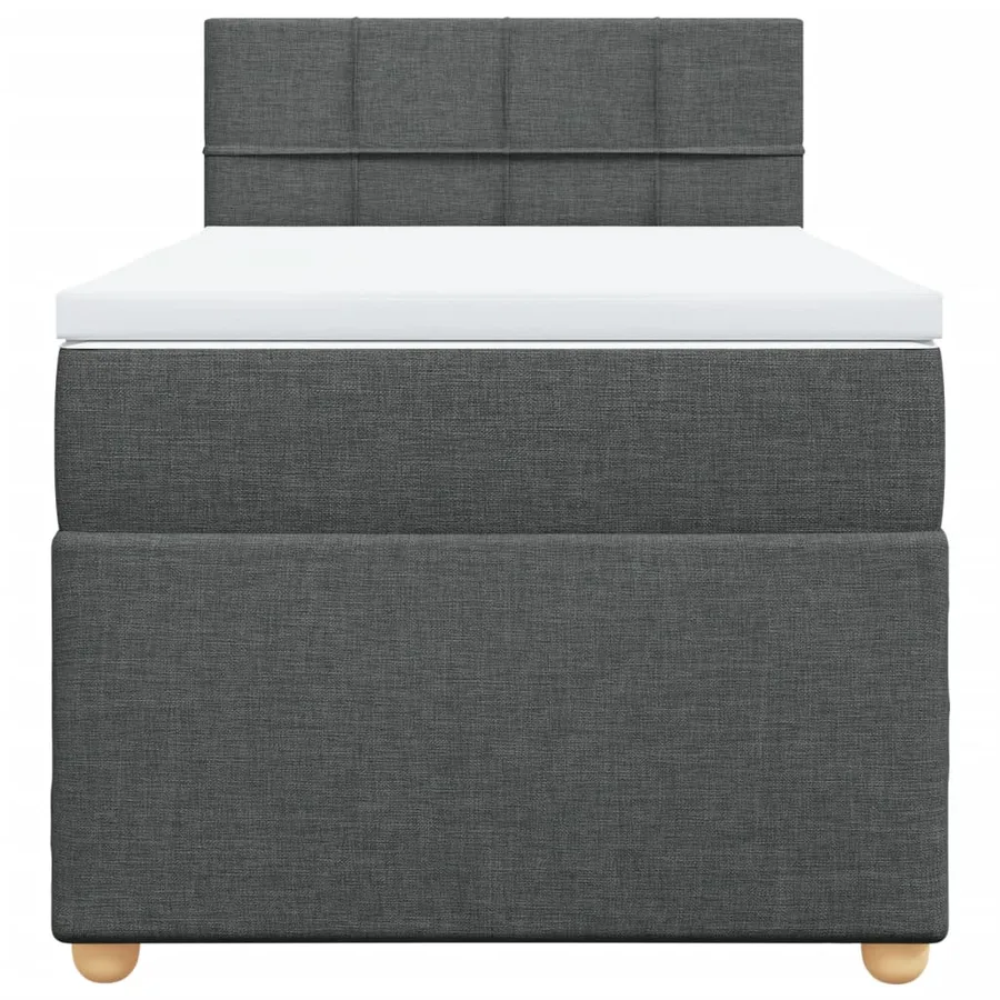 Sommier à lattes de lit avec matelas Gris foncé 80x200 cm Tissu - 6
