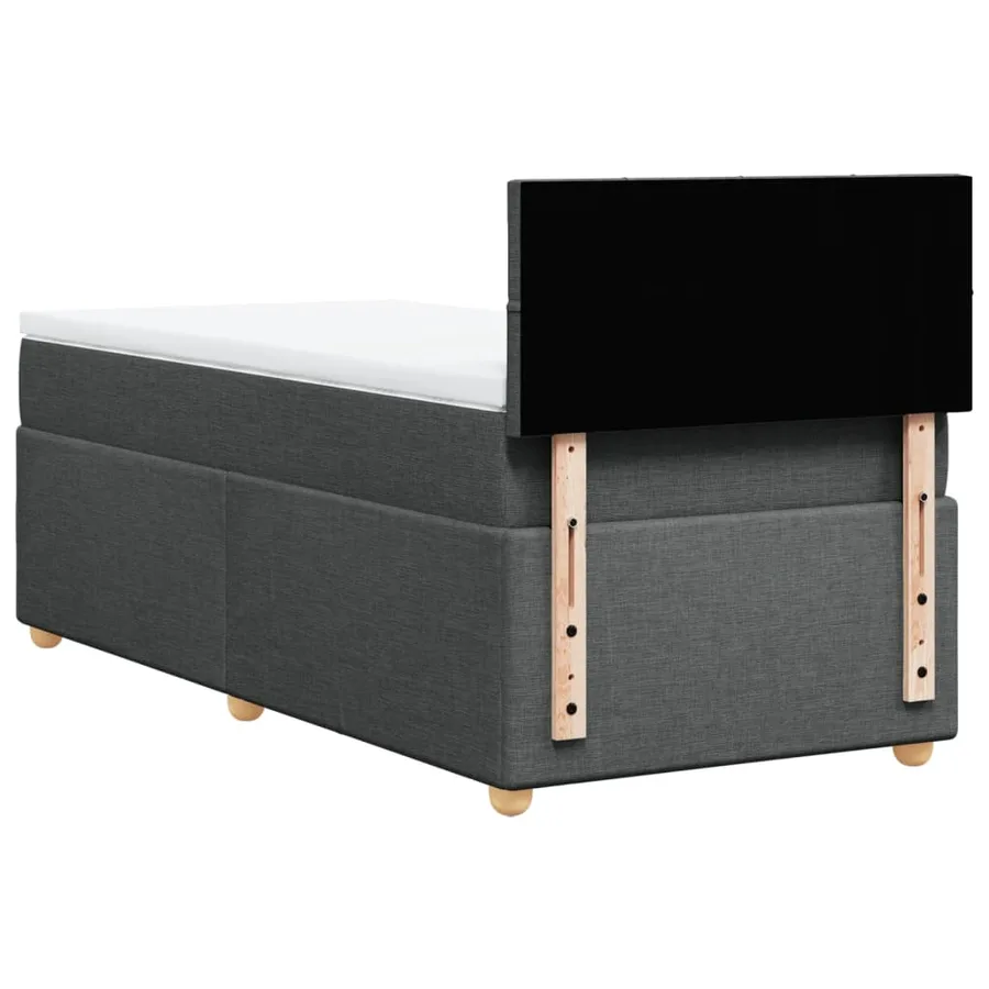 Sommier à lattes de lit avec matelas Gris foncé 80x200 cm Tissu - 8