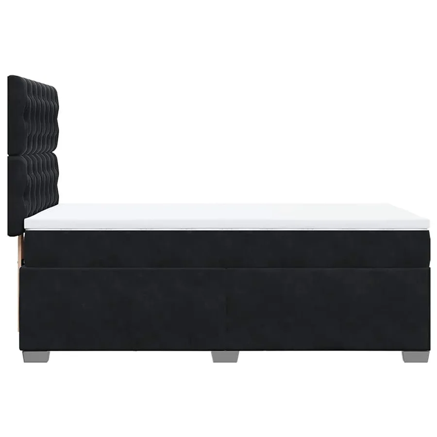 Sommier à lattes de lit avec matelas Noir 100x200 cm Velours - 12