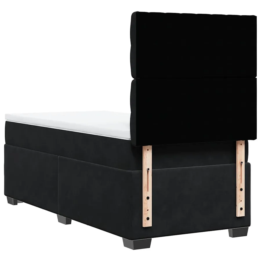 Sommier à lattes de lit avec matelas Noir 100x200 cm Velours - 13