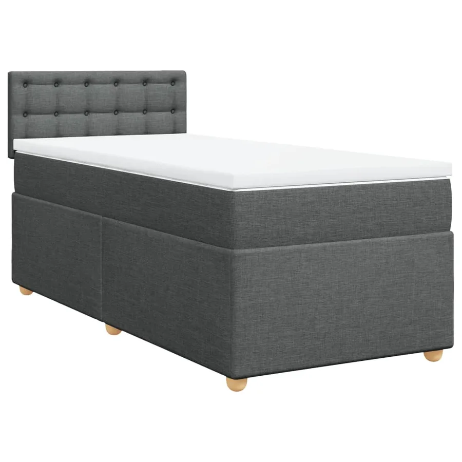Sommier à lattes de lit avec matelas Gris foncé 80x200 cm Tissu - 3