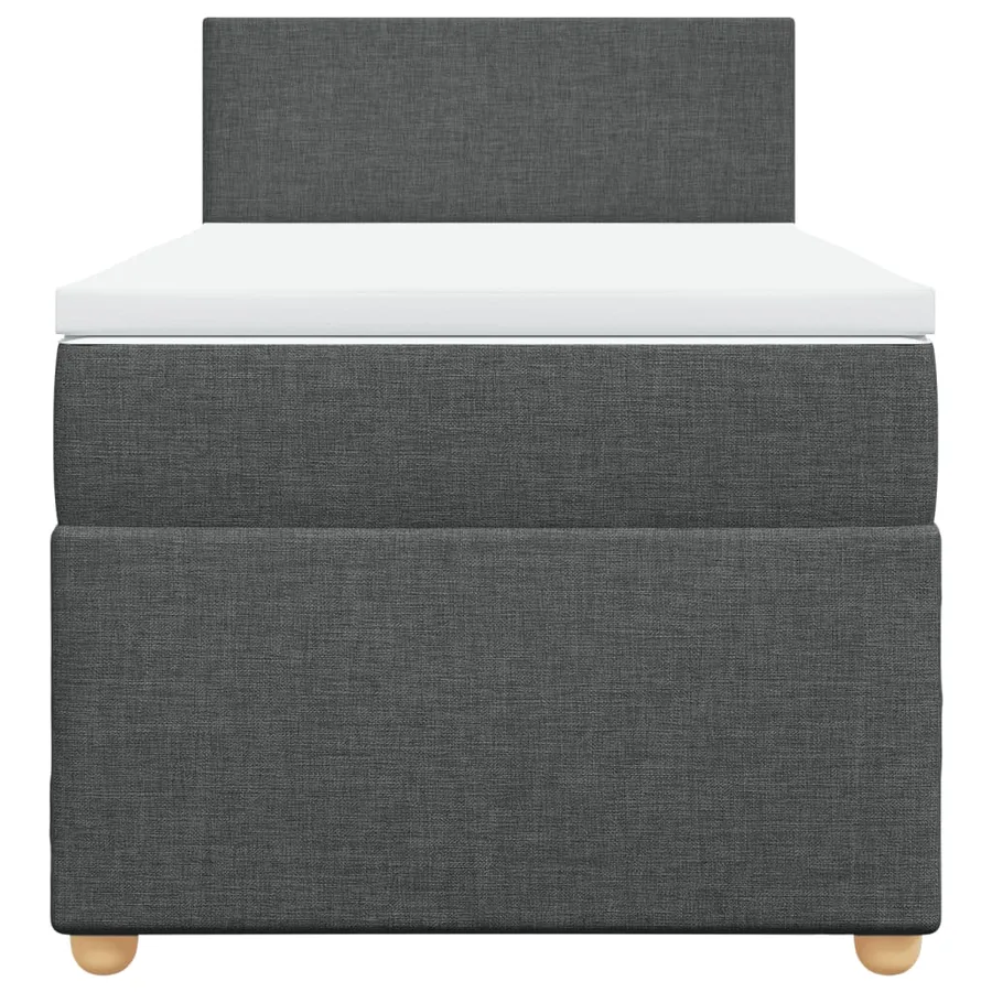 Sommier à lattes de lit avec matelas Gris foncé 80x200 cm Tissu - 6