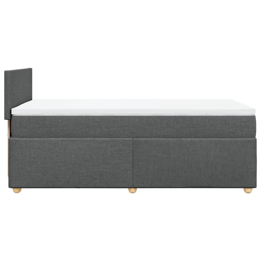 Sommier à lattes de lit avec matelas Gris foncé 80x200 cm Tissu - 7