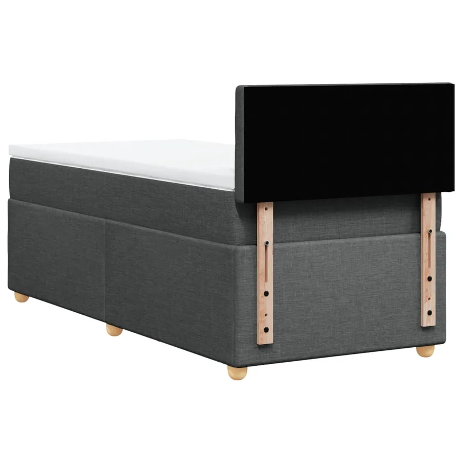 Sommier à lattes de lit avec matelas Gris foncé 80x200 cm Tissu - 6
