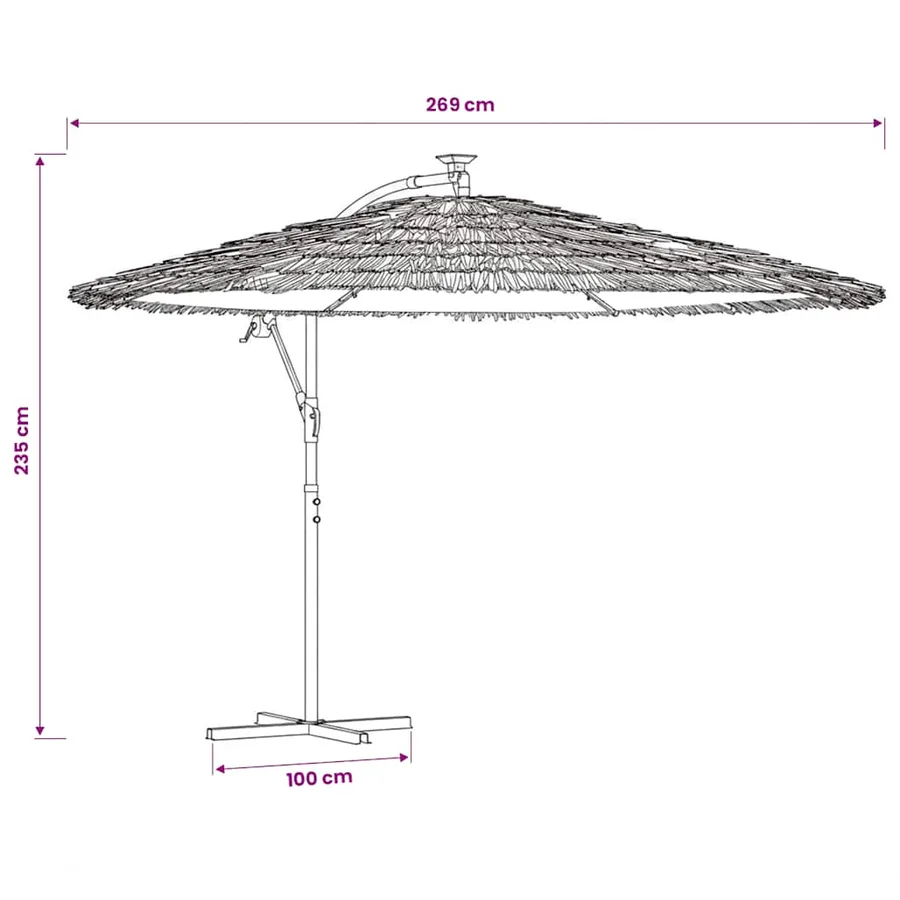 Parasol de jardin avec mât en acier bleu 269x269x235 cm - 11