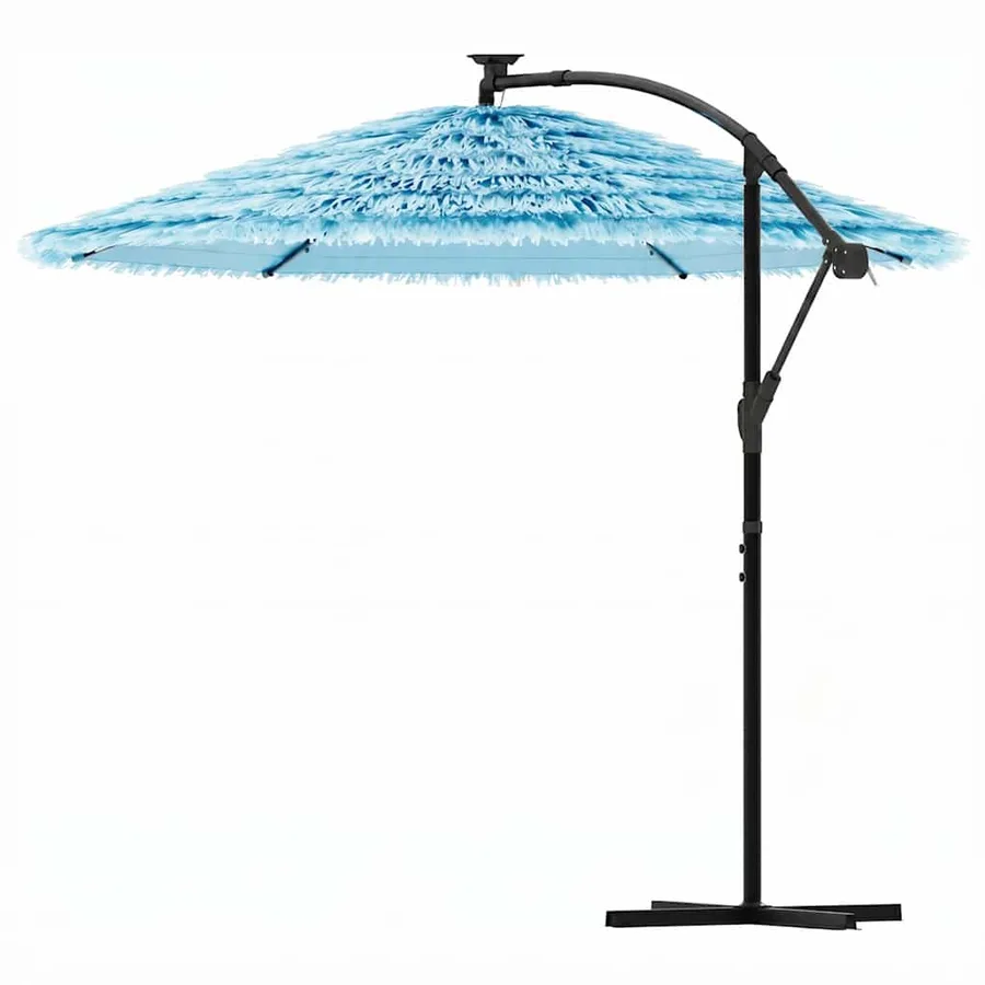 Parasol de jardin avec mât en acier bleu 269x269x235 cm - 6