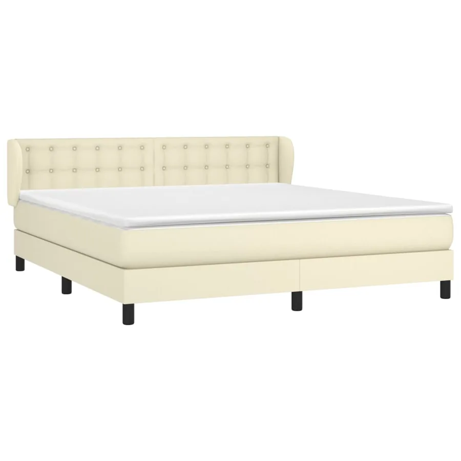 Sommier à lattes de lit avec matelas Crème 160x200cm Similicuir - 3