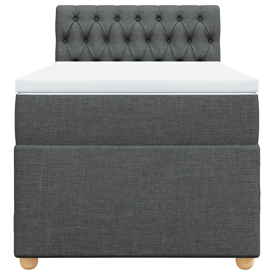 Sommier à lattes de lit avec matelas Gris foncé 80x200 cm Tissu - 4