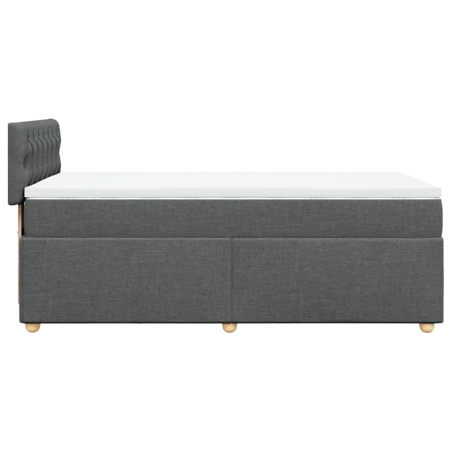 Sommier à lattes de lit avec matelas Gris foncé 80x200 cm Tissu - 5