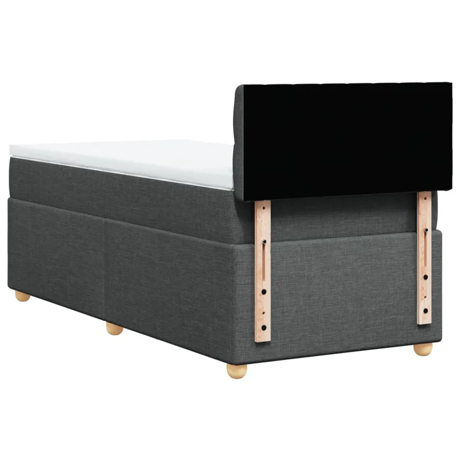 Sommier à lattes de lit avec matelas Gris foncé 80x200 cm Tissu - 6