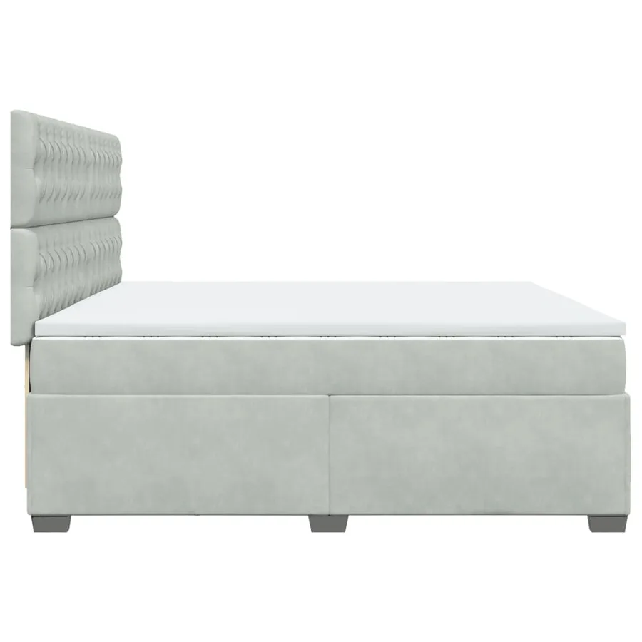 Sommier à lattes de lit et matelas Gris clair 200x200cm Velours - 11