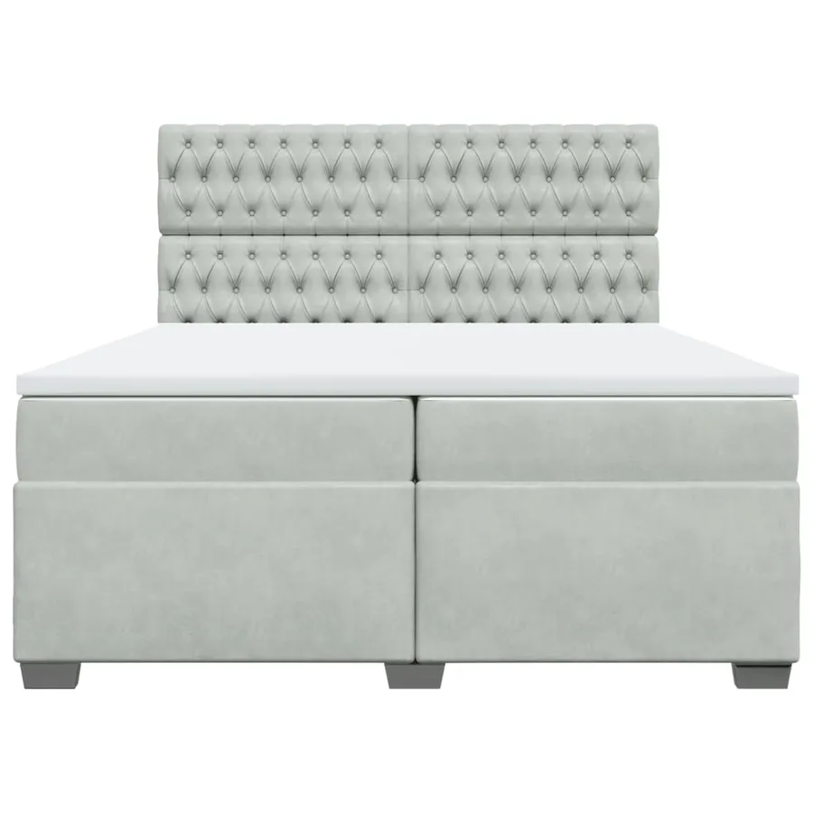 Sommier à lattes de lit et matelas Gris clair 200x200cm Velours - 6