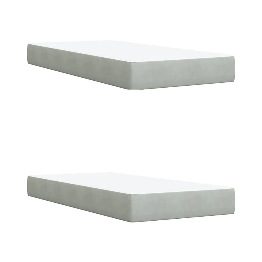 Sommier à lattes de lit et matelas Gris clair 200x200cm Velours - 12