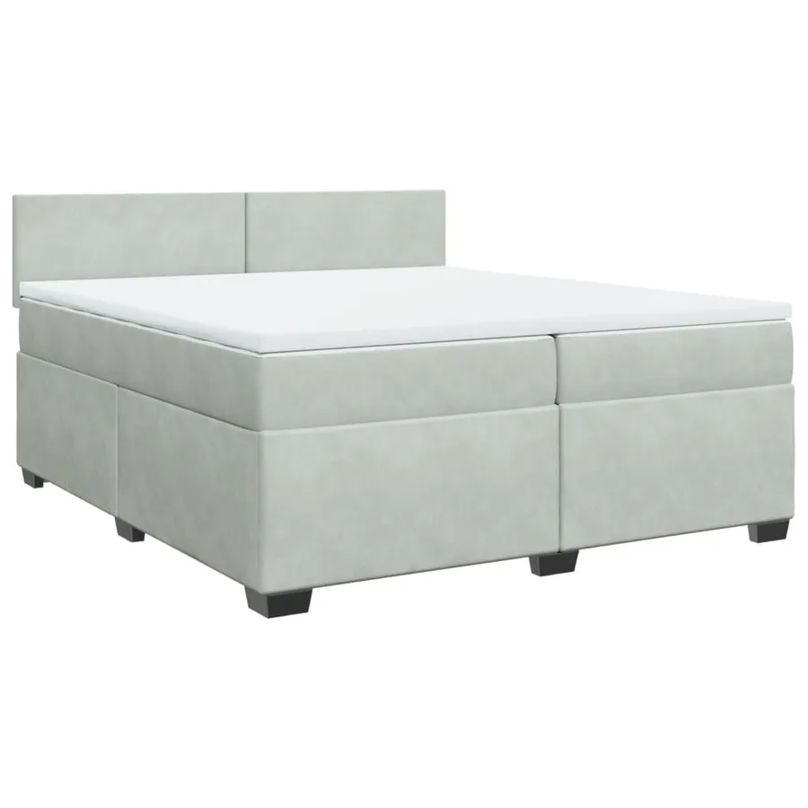 Sommier à lattes de lit et matelas Gris clair 200x200cm Velours - 3
