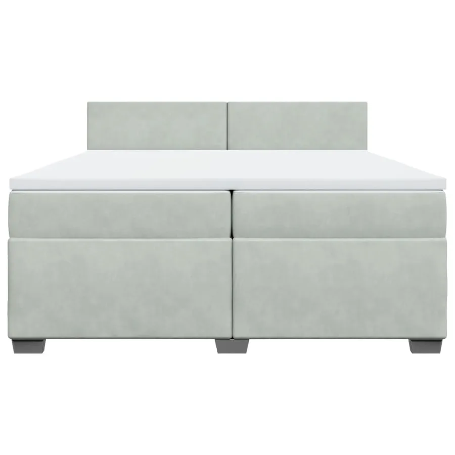 Sommier à lattes de lit et matelas Gris clair 200x200cm Velours - 6