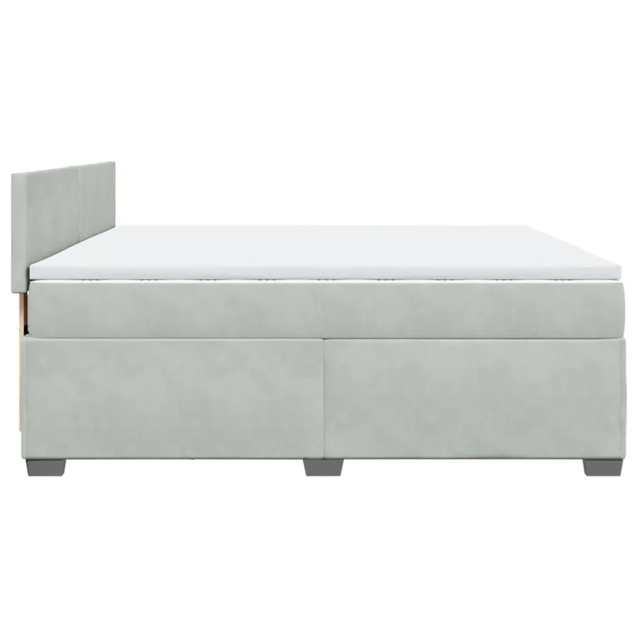 Sommier à lattes de lit et matelas Gris clair 200x200cm Velours - 7