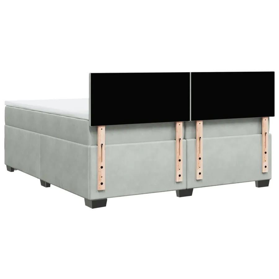 Sommier à lattes de lit et matelas Gris clair 200x200cm Velours - 8
