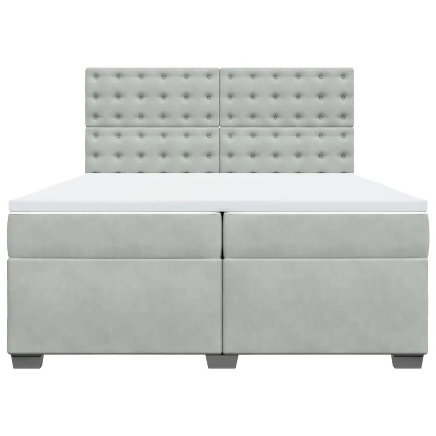 Sommier à lattes de lit et matelas Gris clair 200x200cm Velours - 4