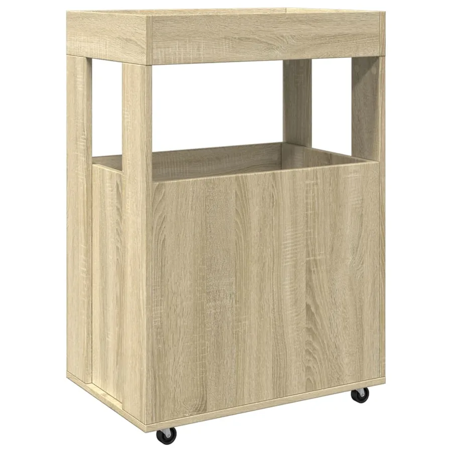 Chariot de bar chêne sonoma 60x39,5x89 cm bois d'ingénierie - 6
