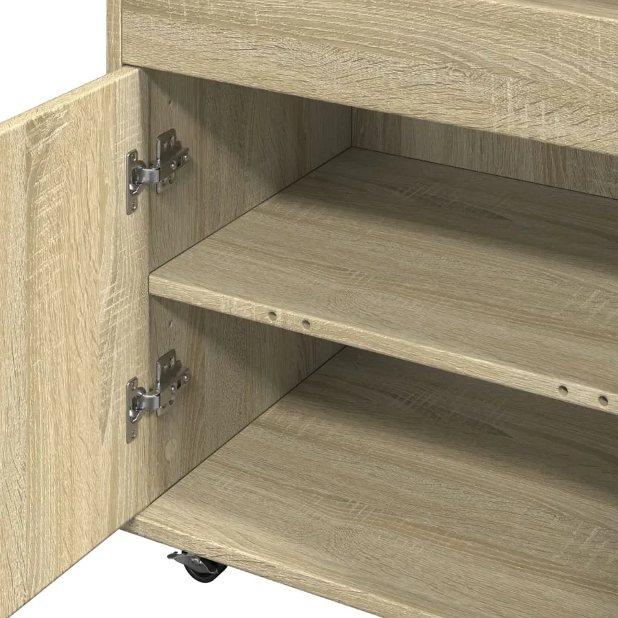 Chariot de bar chêne sonoma 60x39,5x89 cm bois d'ingénierie - 7