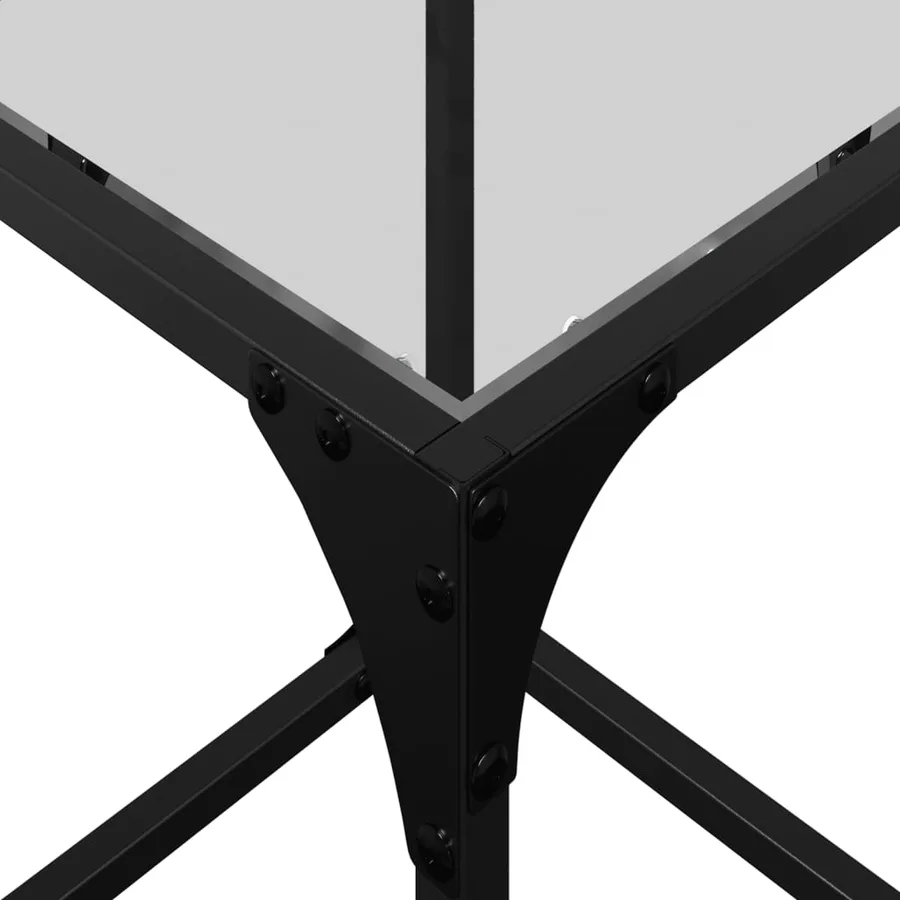 Table basse avec dessus en verre transparent 30x30x40 cm acier - 8