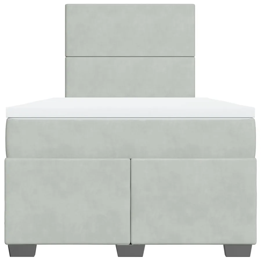 Sommier à lattes de lit et matelas gris clair 120x190cm velours - 4