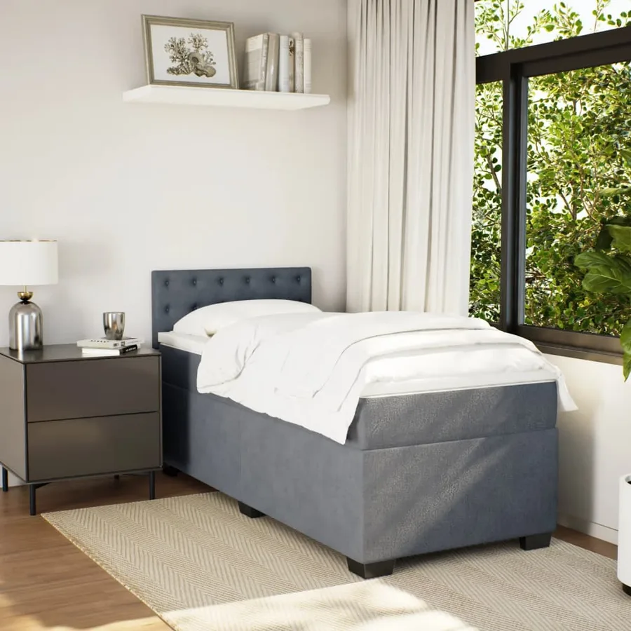 Sommier à lattes de lit avec matelas Gris foncé 100x200 cm - 3