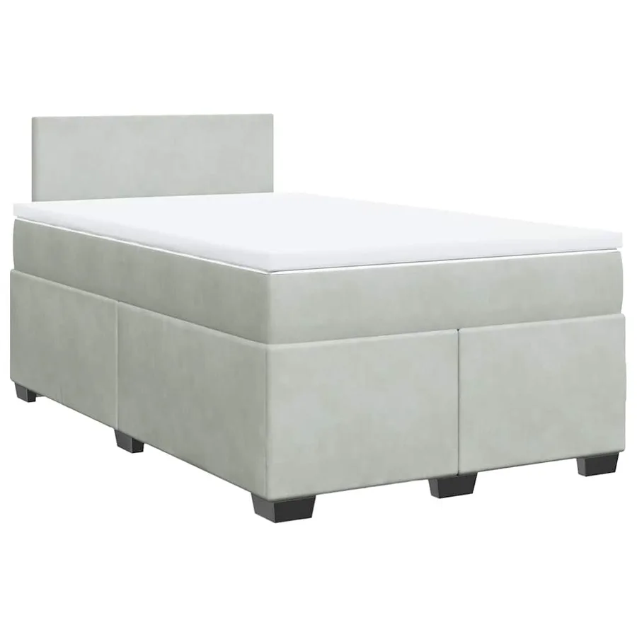 Sommier à lattes de lit et matelas gris clair 120x190cm velours - 3