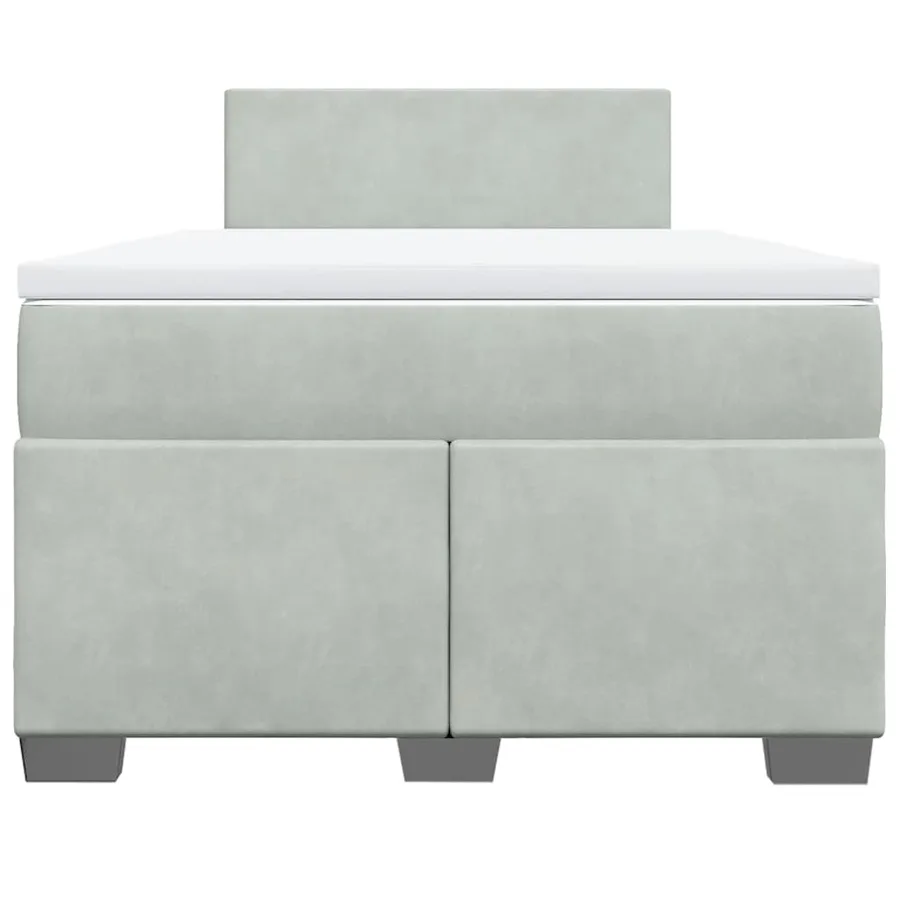 Sommier à lattes de lit et matelas gris clair 120x190cm velours - 6