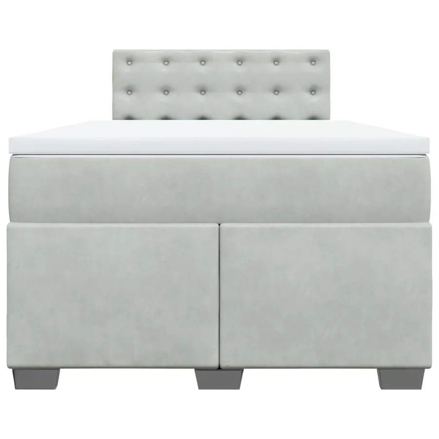 Sommier à lattes de lit et matelas gris clair 120x190cm velours - 4