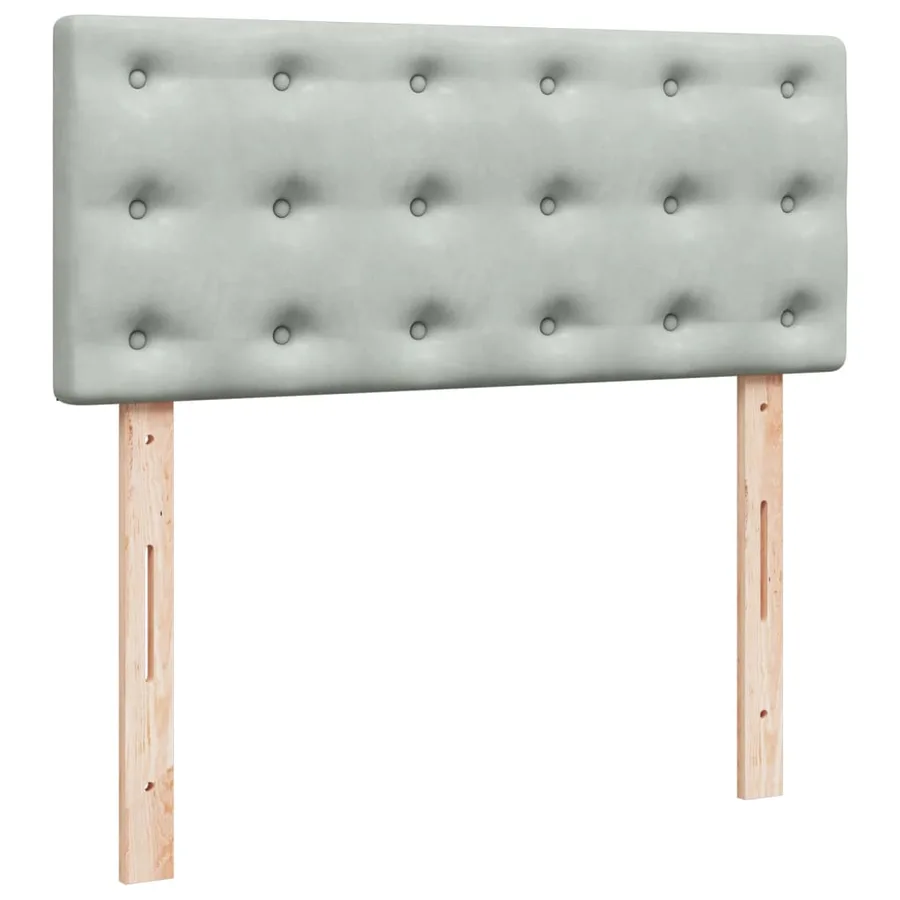 Sommier à lattes de lit et matelas gris clair 120x190cm velours - 8
