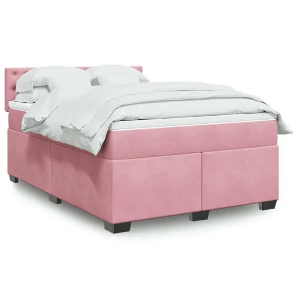Sommier à lattes de lit avec matelas Rose 140x190 cm Velours