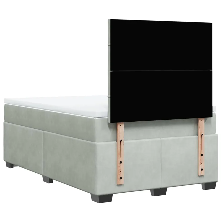 Sommier à lattes de lit et matelas Gris clair 120x200cm Velours - 12