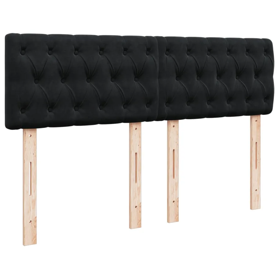 Sommier à lattes de lit avec matelas Noir 140x190 cm Velours - 8