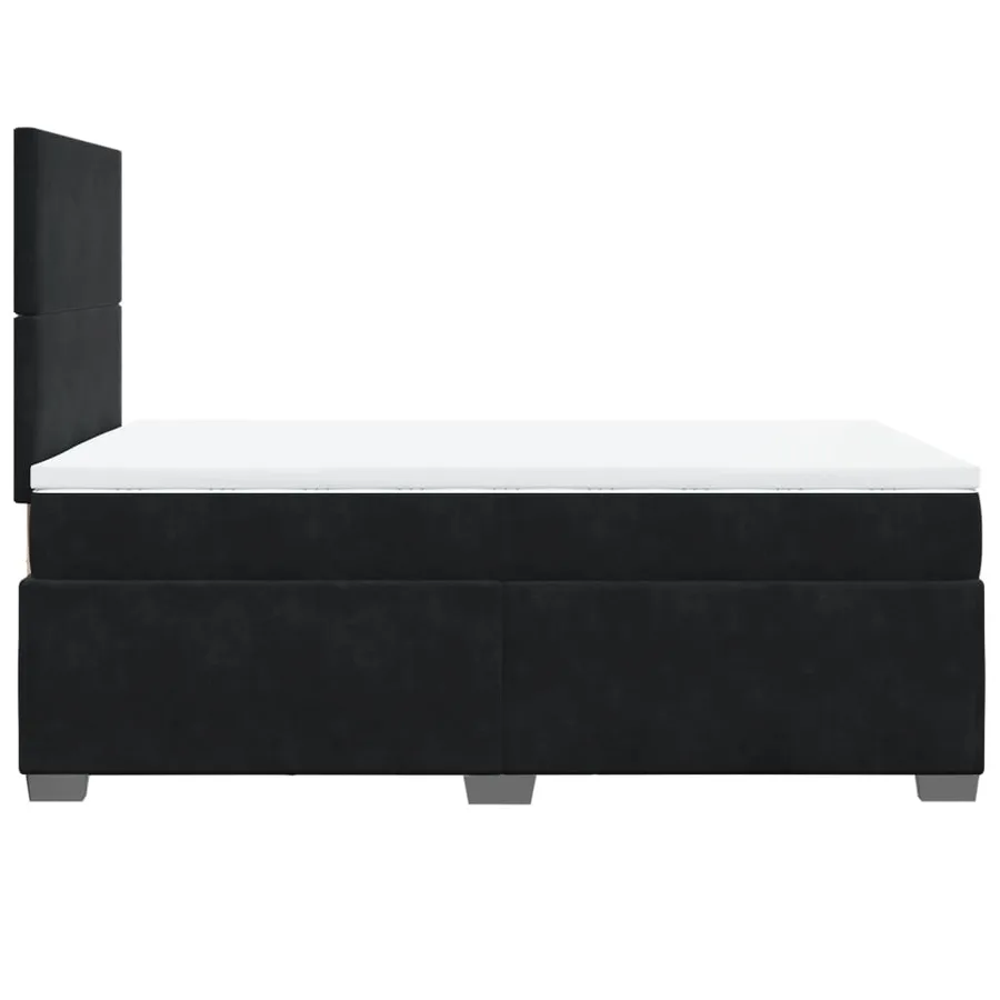 Sommier à lattes de lit avec matelas noir 120x190 cm velours - 11