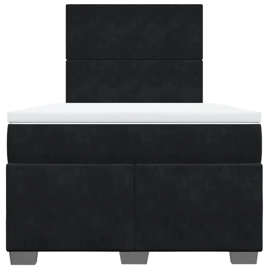 Sommier à lattes de lit avec matelas noir 120x190 cm velours - 6