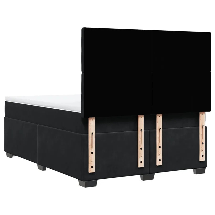 Sommier à lattes de lit avec matelas Noir 140x190 cm Velours - 10
